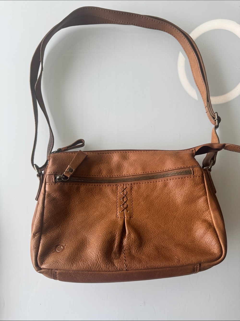 Born Cognac Leather Shoulder Bag